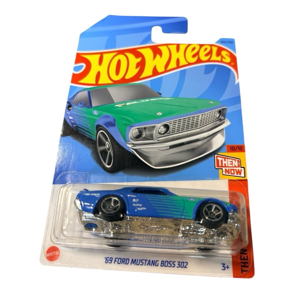 Mattel Hot Wheels '69 Ford Mustang Boss 302 - Blue and Green NEW